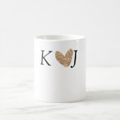 Fügen Sie Pärchenbrief Hochzeit goldenes Herz Glit Kaffeetasse (Mittel)