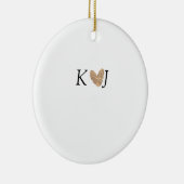 Fügen Sie Pärchenbrief Hochzeit goldenes Herz Glit Keramik Ornament (Rechts)