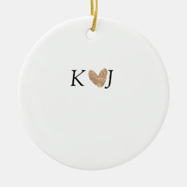 Fügen Sie Pärchenbrief Hochzeit goldenes Herz Glit Keramik Ornament