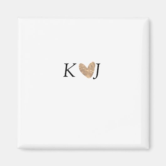 Fügen Sie Pärchenbrief Hochzeit goldenes Herz Glit Magnet (Vorne)