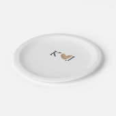 Fügen Sie Pärchenbrief Hochzeit goldenes Herz Glit Pappteller (Schrägansicht)