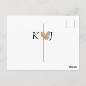 Fügen Sie Pärchenbrief Hochzeit goldenes Herz Glit Postkarte (Rückseite)