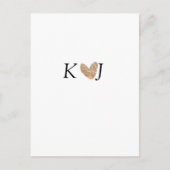 Fügen Sie Pärchenbrief Hochzeit goldenes Herz Glit Postkarte (Vorderseite)