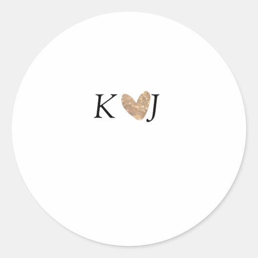 Fügen Sie Pärchenbrief Hochzeit goldenes Herz Glit Runder Aufkleber (Vorderseite)