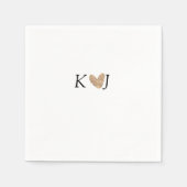 Fügen Sie Pärchenbrief Hochzeit goldenes Herz Glit Serviette (Vorderseite)