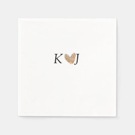 Fügen Sie Pärchenbrief Hochzeit goldenes Herz Glit Serviette