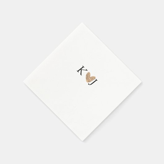 Fügen Sie Pärchenbrief Hochzeit goldenes Herz Glit Serviette (Ecke)