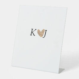 Fügen Sie Pärchenbrief Hochzeit goldenes Herz Glit Sockelschild