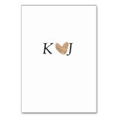 Fügen Sie Pärchenbrief Hochzeit goldenes Herz Glit Tischnummer (Rückseite)