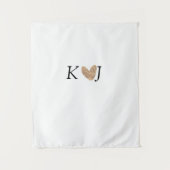 Fügen Sie Pärchenbrief Hochzeit goldenes Herz Glit Wandteppich (Vorderseite)