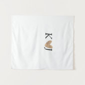 Fügen Sie Pärchenbrief Hochzeit goldenes Herz Glit Wandteppich (Vorderseite (Horizontal))