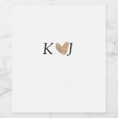 Fügen Sie Pärchenbrief Hochzeit goldenes Herz Glit Weinetikett (Einzelnes Label)