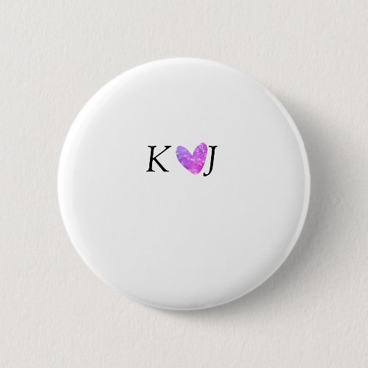 Fügen Sie Pärchenbrief Hochzeit rosa Herz Glitzer Button (Vorderseite)