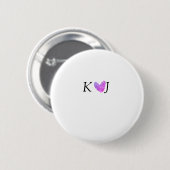 Fügen Sie Pärchenbrief Hochzeit rosa Herz Glitzer Button (Vorne & Hinten)