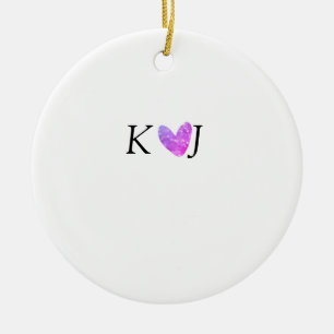 Fügen Sie Pärchenbrief Hochzeit rosa Herz Glitzer Keramik Ornament