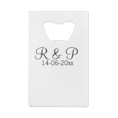 Fügen Sie Pärchennamen monogramm Datum Jahreshochz Geldbeutel Flaschenöffner (Rückseite)