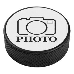 Fügen Sie Personalisiertes Foto Hochzeit Modernes  Eishockey Puck