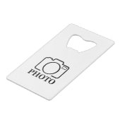 Fügen Sie Personalisiertes Foto Hochzeit Modernes  Geldbeutel Flaschenöffner (Rückseite Schrägansicht)