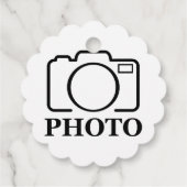 Fügen Sie Personalisiertes Foto Hochzeit Modernes Geschenkanhänger (Rückseite)