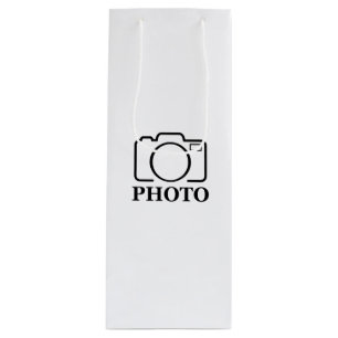Fügen Sie Personalisiertes Foto Hochzeit Modernes  Geschenktüte Für Weinflaschen