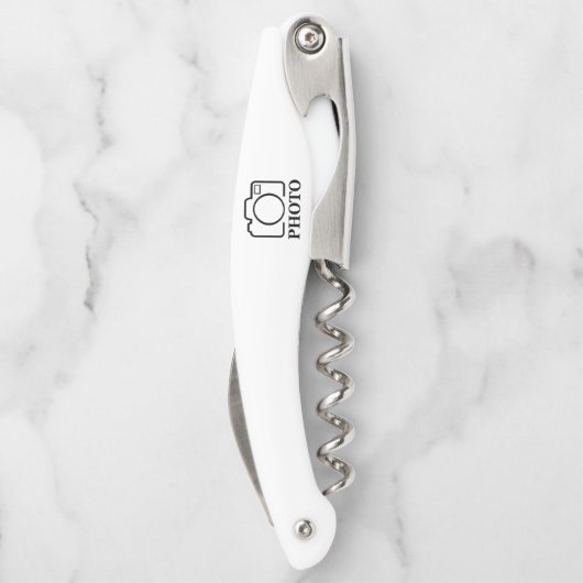 Fügen Sie Personalisiertes Foto Hochzeit Modernes Kellnermesser (Rückseite)