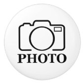 Fügen Sie Personalisiertes Foto Hochzeit Modernes  Keramikknauf (Vorderseite)