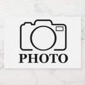 Fügen Sie Personalisiertes Foto Hochzeit Modernes Lebensmitteletikett (Einzelnes Label)