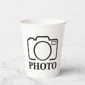 Fügen Sie Personalisiertes Foto Hochzeit Modernes  Pappbecher (Rückseite)