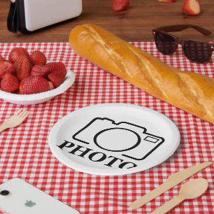 Fügen Sie Personalisiertes Foto Hochzeit Modernes  Pappteller