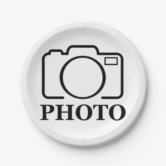 Fügen Sie Personalisiertes Foto Hochzeit Modernes Pappteller (Vorderseite)