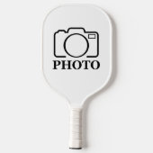 Fügen Sie Personalisiertes Foto Hochzeit Modernes  Pickleball Schläger (Rückseite)