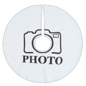 Fügen Sie Personalisiertes Foto Hochzeit Modernes Polyester Weihnachtsbaumdecke (Vorderseite)