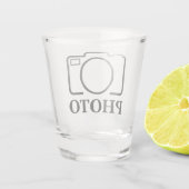 Fügen Sie Personalisiertes Foto Hochzeit Modernes Schnapsglas (Rückseite)