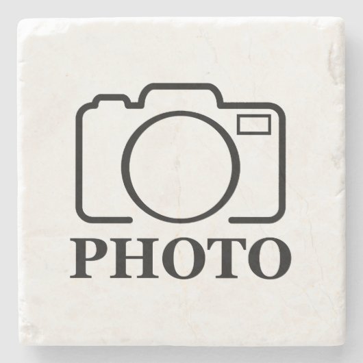 Fügen Sie Personalisiertes Foto Hochzeit Modernes Steinuntersetzer (Vorderseite)