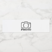 Fügen Sie Personalisiertes Foto Hochzeit Modernes  Wasserflaschenetikett (Einzelnes Label)