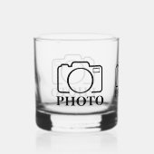Fügen Sie Personalisiertes Foto Hochzeit Modernes Whiskyglas (Vorderseite)