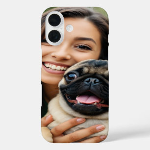 Fügen Sie Pug-Foto Personalisiere Anpassen hinzu iPhone 16 Hülle