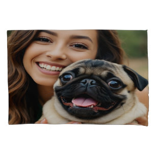Fügen Sie Pug-Foto Personalisieren Anpassen hinzu Kissenbezug