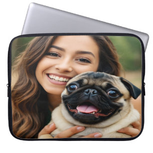 Fügen Sie Pug-Foto Personalisieren Anpassen Laptopschutzhülle