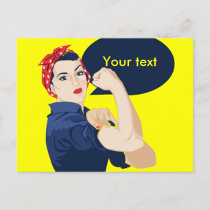 Fügen Sie Rosie Riveter eigenen Text hinzu Postkarte