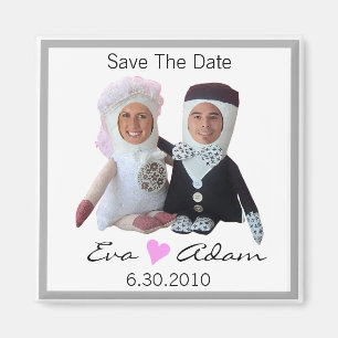 Fügen Sie Save the Date Foto-Puppen-Weiß-Magnete Magnet