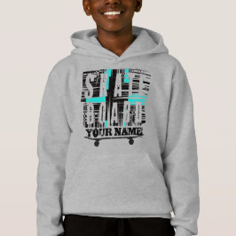 Fügen Sie Skateboard-Text als "Distressed Hoodie" Hoodie