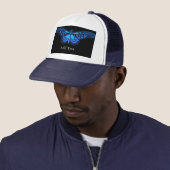 Fügen Sie Text Blue Butterfly Image Cap Schöne Lie Truckerkappe (Beispiel)