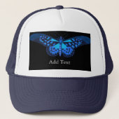 Fügen Sie Text Blue Butterfly Image Cap Schöne Lie Truckerkappe (Vorderseite)