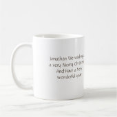 Fügen Sie Text Frohe Weihnachten Hübsche Weihnacht Kaffeetasse (Links)