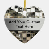 Fügen Sie Text funkelnder silberner Keramikornament (Vorne)