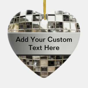 Fügen Sie Text funkelnder silberner Keramikornament