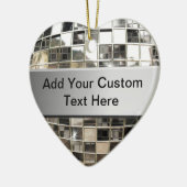 Fügen Sie Text funkelnder silberner Keramikornament (Links)