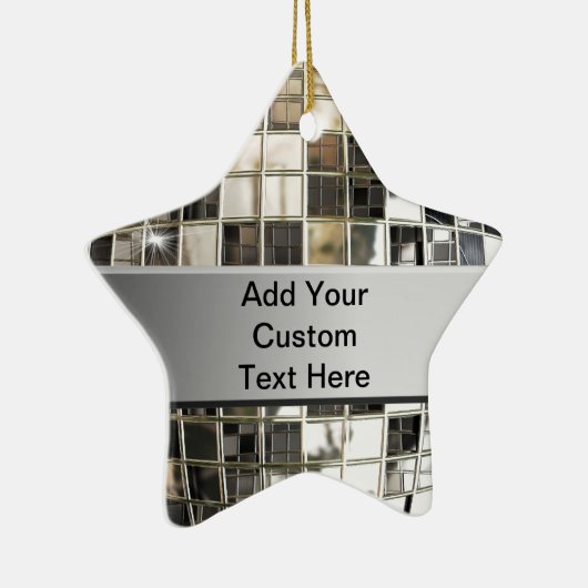 Fügen Sie Text funkelnder silberner Keramikornament (Rechts)