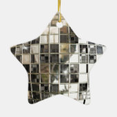 Fügen Sie Text funkelnder silberner Keramikornament (Hinten)